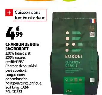 Auchan Bordet charbon de bois 3kg offre