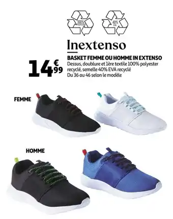 Auchan In extenso basket femme ou homme offre