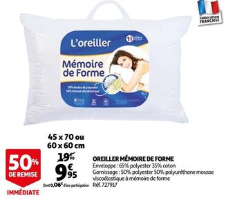 Auchan Oreiller mémoire de forme offre