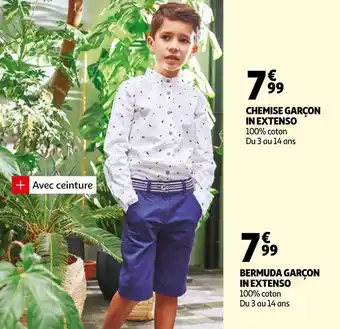 Auchan In extenso chemise garçon ou bermuda garçon offre