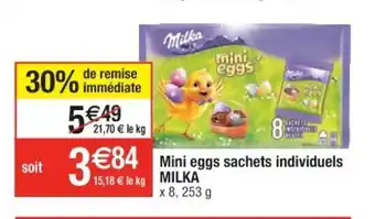 Cora x Carrefour Mini Eggs Sachets Inidividuels Milka offre