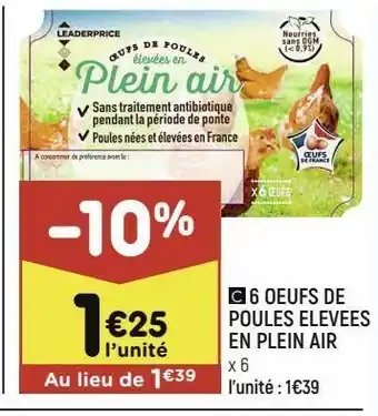 6 oeufs de poules elevees en plein air