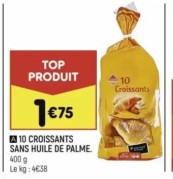 Leader Price 10 croissants sans huile de palme offre