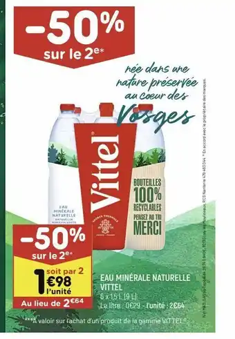 Leader Price Eau minerale naturelle vittel offre