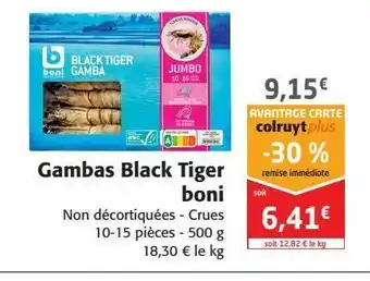 Colruyt Gambas black tiger boni offre