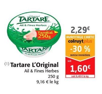 Colruyt Tartare l'original offre