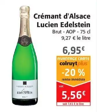 Colruyt Cremant d'alsace lucien edelstein offre