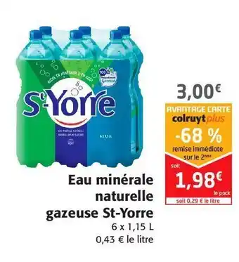 Colruyt Eau minerale naturelle gazeuse st-yorre offre