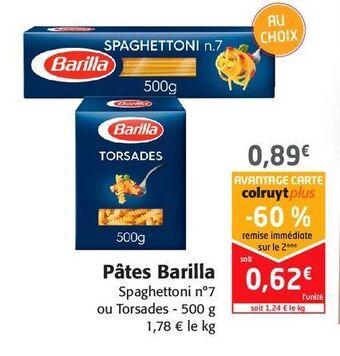 Colruyt Pates barilla offre