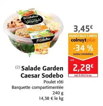 Colruyt Salade garden caesar sodebo offre