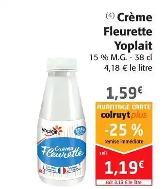 Colruyt Creme fleurette yoplait offre