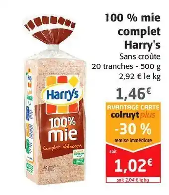 Colruyt 100% mie complet harry's offre