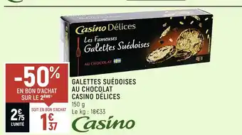 Petit Casino Casino délices galettes suédoises au chocolat offre