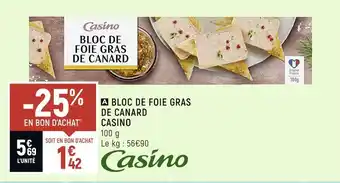 Spar Casino bloc de foie gras de canard offre