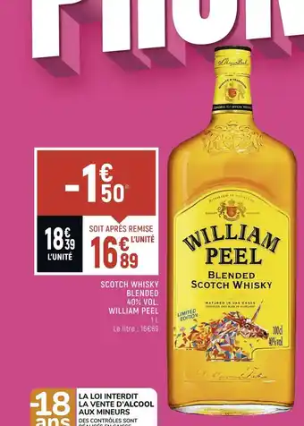 Spar William peel scotch whisky blended 40% vol. offre