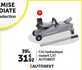 Roady Autobest cric hydraulique roulant 1,5t offre