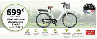 Roady Manufacture française du cycle bon plan sur le vélo à assistance électrique ville modèle pure 1.0 offre
