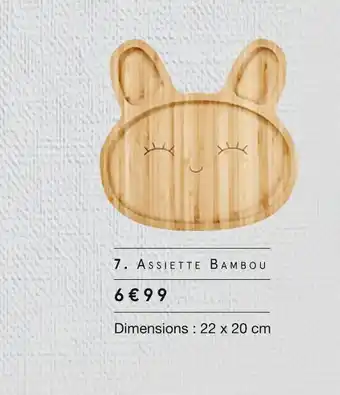 Monoprix Assiette bambou offre