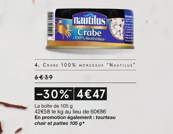 Monoprix Nautilus crabe 100% morceaux offre