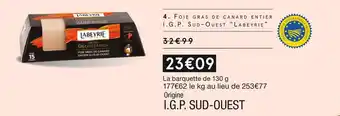 Monoprix Labeyrie foie gras de canard entier i.g.p. sud - ouest offre