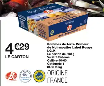 Monoprix Primeur de noirmoutier pommes de terre label rouge i.g.p. offre