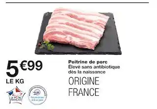 Monoprix Poitrine de porc offre