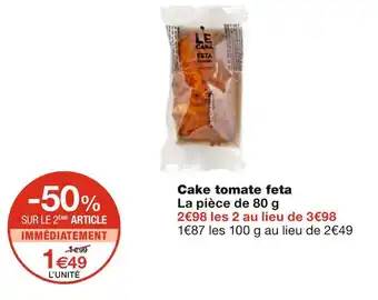 Monoprix Cake tomate feta offre
