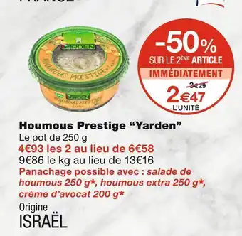Monoprix Yarden houmous prestige offre