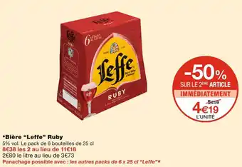 Monoprix Leffe bière ruby offre