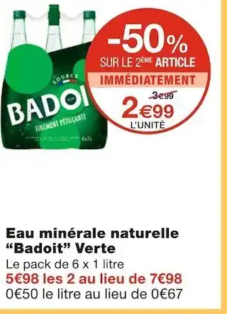 Badoit eau minérale naturelle verte