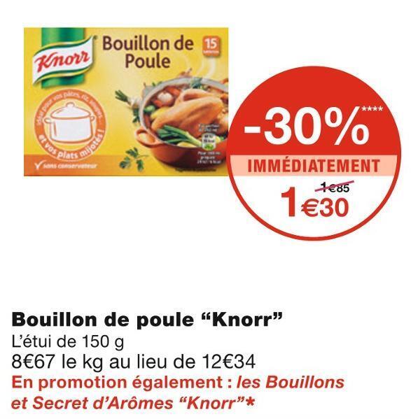 Promo Knorr bouillon de poule chez Monoprix