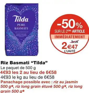 Monoprix Tilda riz basmati offre