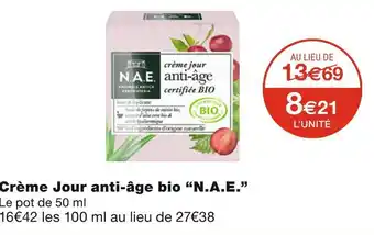 Monoprix N.a.e. crème jour anti-âge bio offre