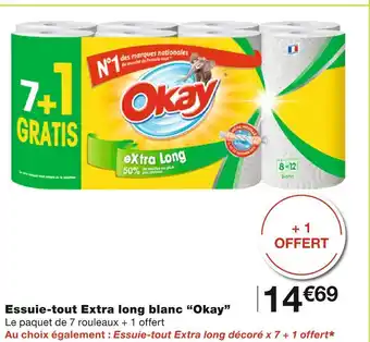 Essuie-tout extra long blanc “okay”