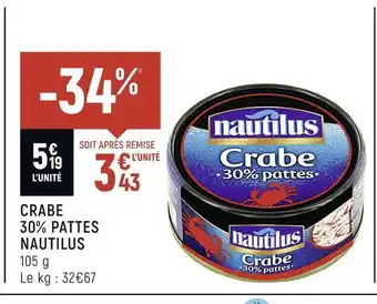 Nautilus crabe 30% pattes