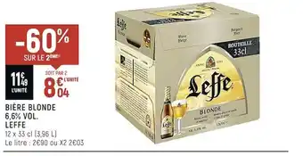 Spar Leffe bière blonde 6,6% vol. offre
