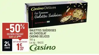 Spar Casino délices galettes suédoises au chocolat offre