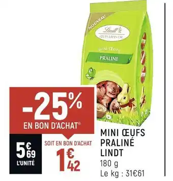 Lindt mini œufs praliné