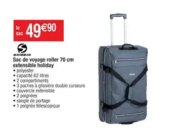 Sac de voyage roller 70 cm extensible holiday
