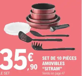 E.Leclerc Set de 10 pièces amovibles "sitram" offre