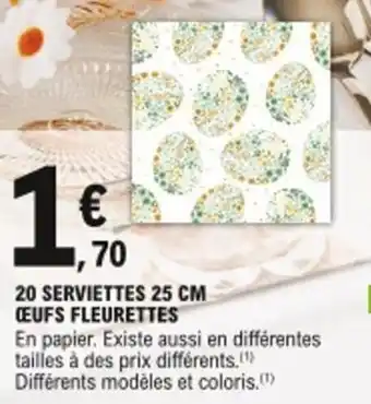 E.Leclerc 20 Serviettes 25 cm offre