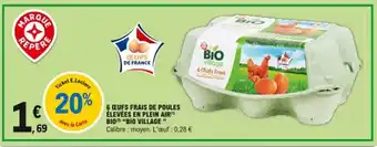 E.Leclerc 6 œufs frais de poules offre