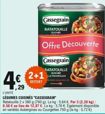 E.Leclerc Légumes cusinés Cassegrain offre