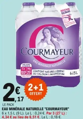 E.Leclerc Eau minérale naturelle courmayeur offre