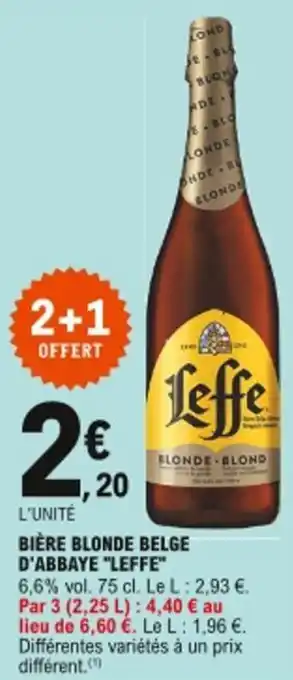 E.Leclerc Bière blonde belge d'abbaye leffe offre