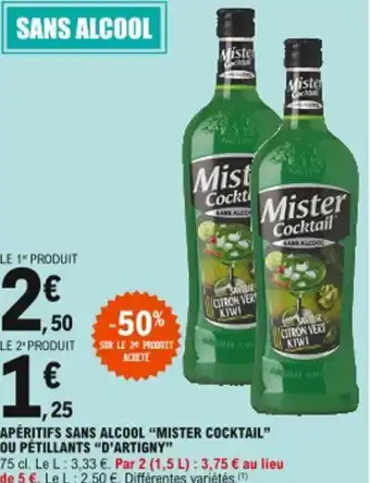 E.Leclerc Apéritifs sans alcool Mister cocktail offre
