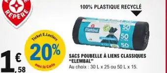E.Leclerc Sacs poubelle a liens classiques Elembal offre