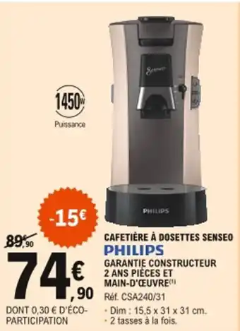 E.Leclerc Cafetière À dopsettes senseo offre