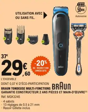 E.Leclerc Braun tondeuse multi-fonctions offre