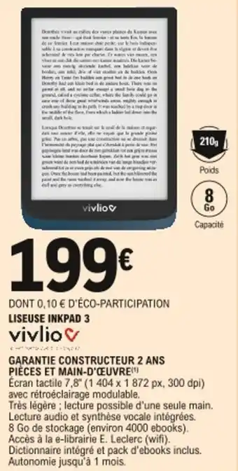 E.Leclerc Liseuse inkpad 3 offre